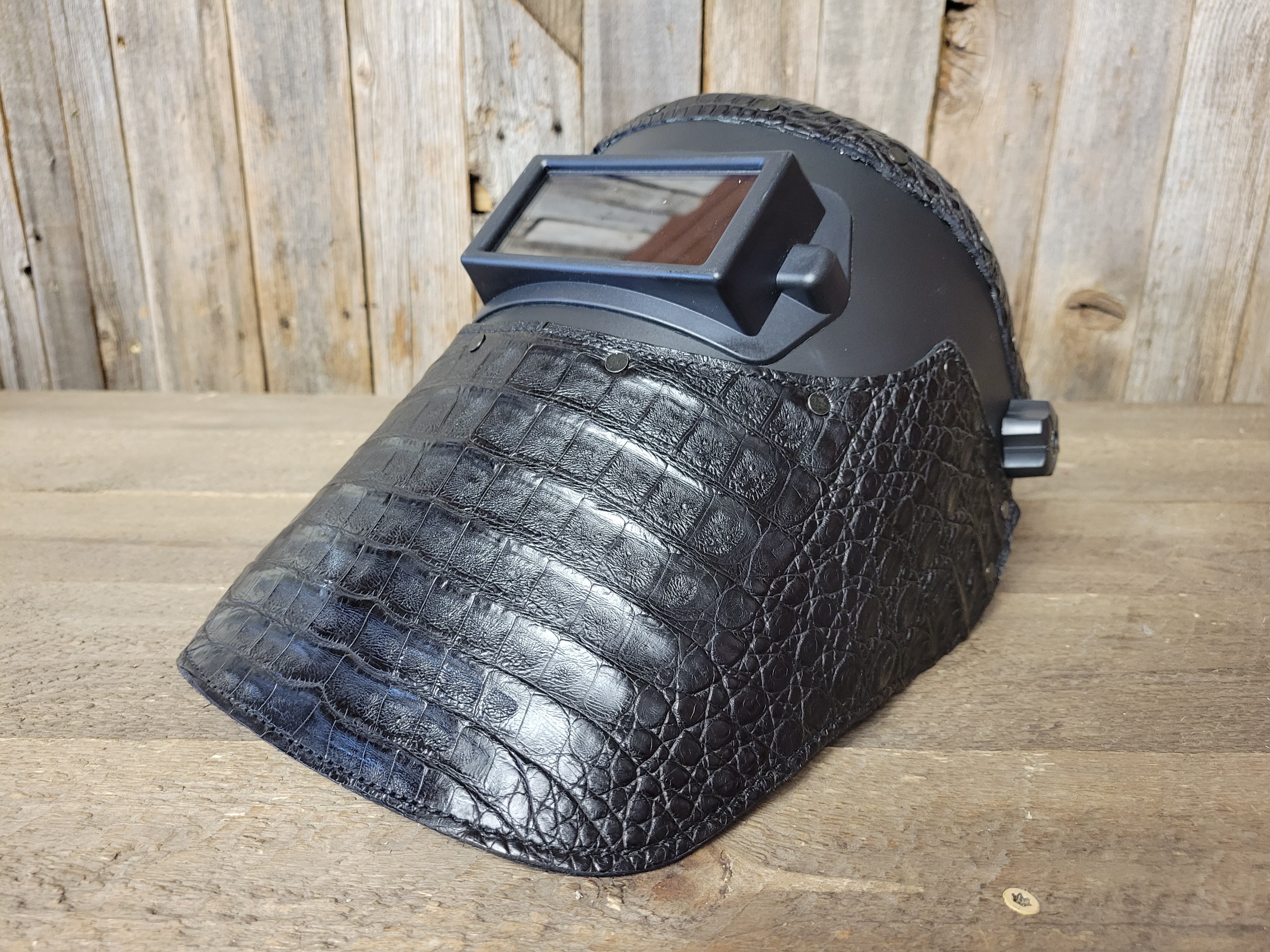 Outlaw Leather - Welding Hood - Black Caiman